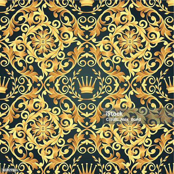 화려한 연속무늬 바로크 양식에 대한 스톡 벡터 아트 및 기타 이미지 - 바로크 양식, 꽃무늬, 금-금속
