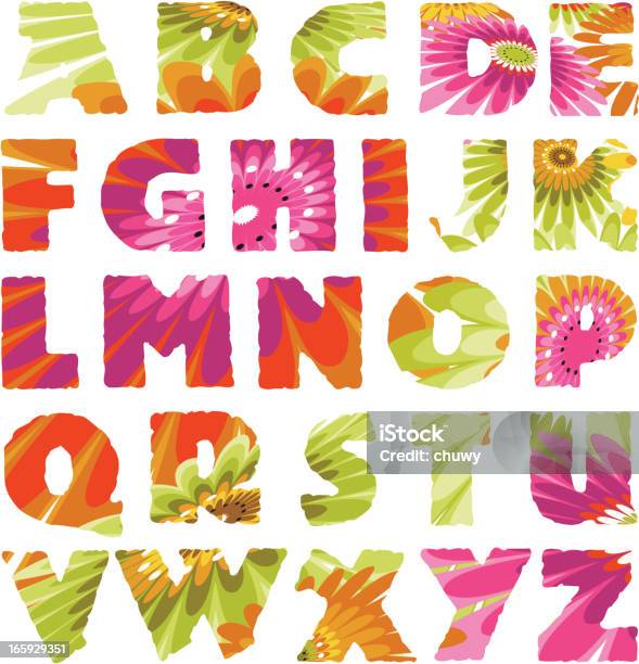 Blumen Frühling Und Sommer Alphabet Stock Vektor Art und mehr Bilder von Abstrakt - Abstrakt, Alphabet, Blume