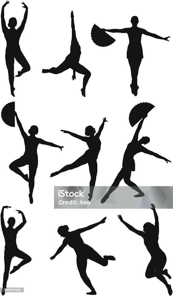 Mehrere Bilder von einer Frau, Tanzen - Lizenzfrei Aerobic Vektorgrafik