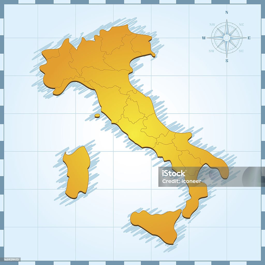 イタリアレトロなマップ - イタリアのロイヤリティフリーベクトルアート