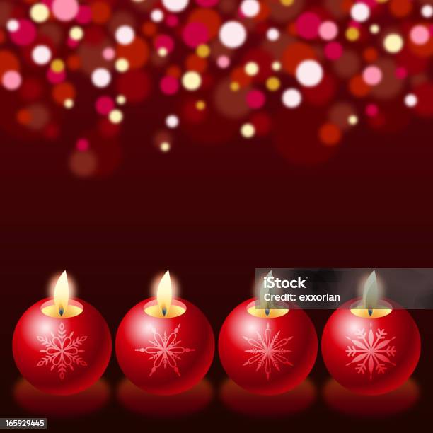 Vermelho Luz Da Vela - Arte vetorial de stock e mais imagens de Abstrato - Abstrato, Acender, Bola de Árvore de Natal
