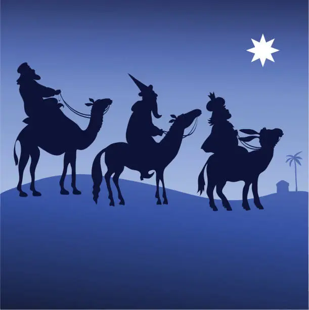 Vector illustration of Three kings