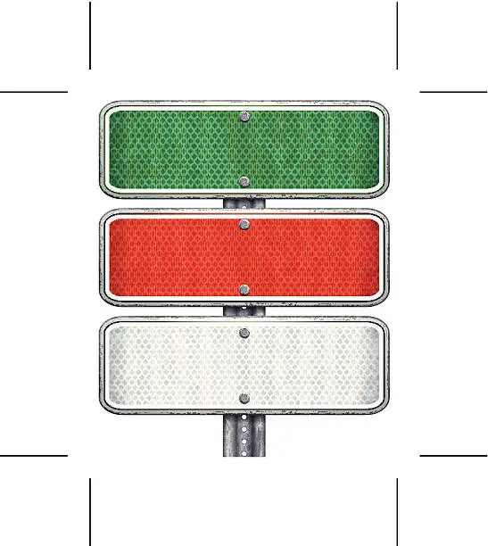 Vector illustration of blank rectangular road signs