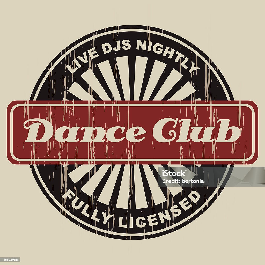 Étiquette Vintage Dance Club - clipart vectoriel de Alcool libre de droits