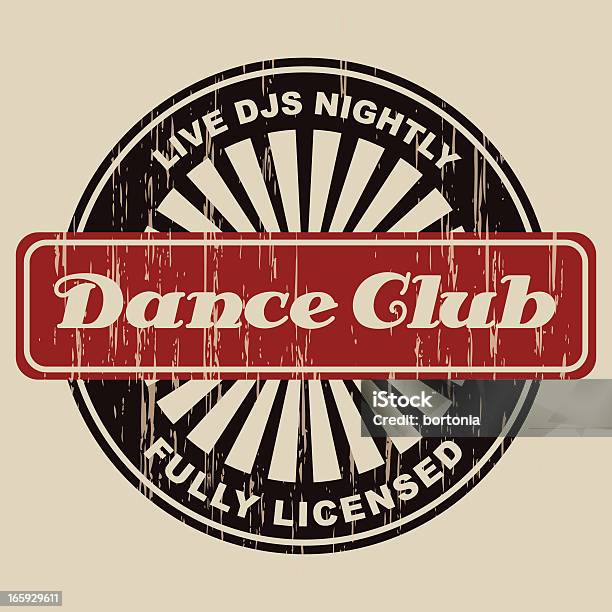 Étiquette Vintage Dance Club Vecteurs libres de droits et plus d'images vectorielles de Alcool - Alcool, Cercle, D'autrefois