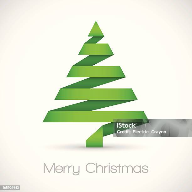 Origami Christmas Tree Stock Illustration - Download Image Now - Christmas Tree, Christmas, Origami