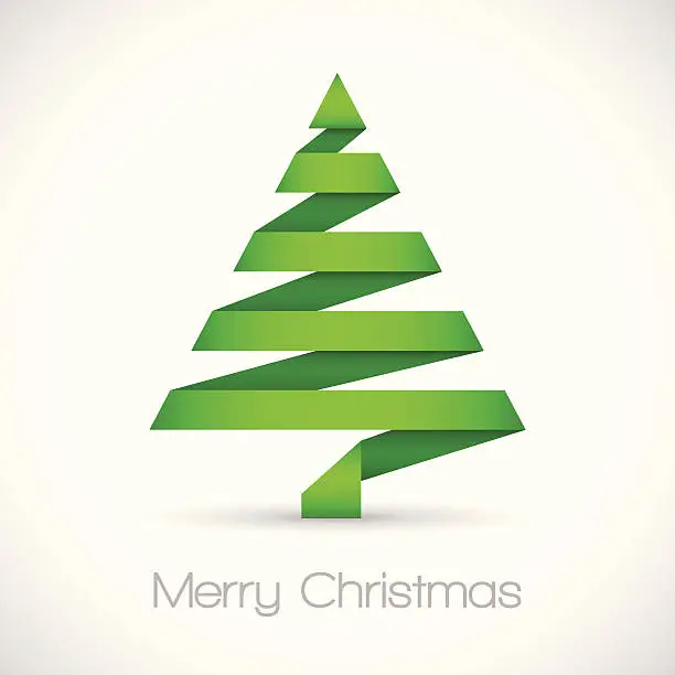 Vector illustration of Origami Christmas Tree