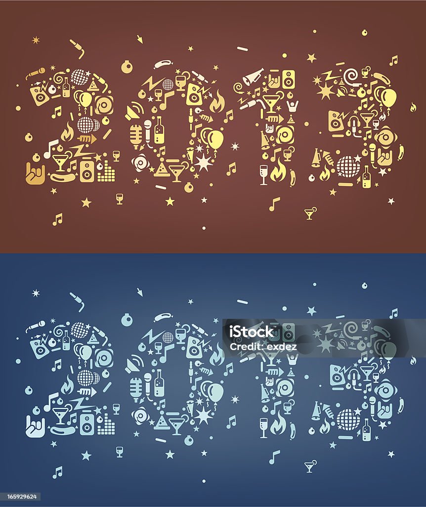 Новый Год 2013 ретро-art - Векторная графика 2013 роялти-фри