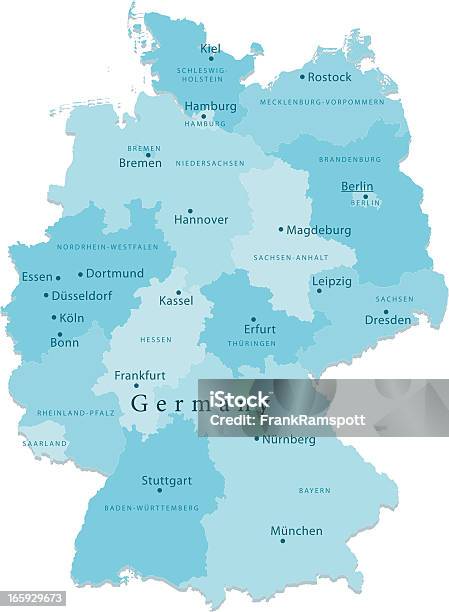 Deutschlandkarte Regionen Isoliert Stock Vektor Art und mehr Bilder von Karte - Navigationsinstrument - Karte - Navigationsinstrument, Deutschland, Niedersachsen
