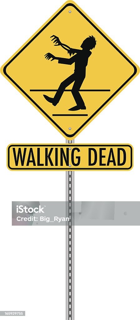 walking dead sign zombie crossing sign with text 'walking dead' Celebration Event stock vector