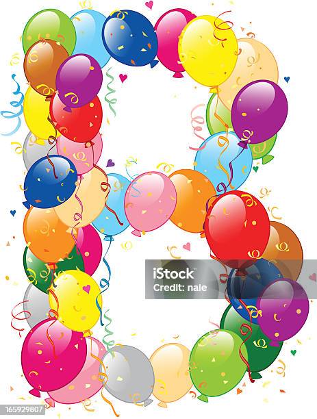 Vetores de Decorativa Balões B Carta e mais imagens de Clip Art - Clip Art, Colorido, Comemoração - Conceito