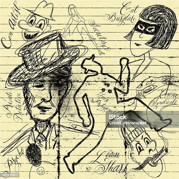 Classic Detective Novel Idea Stock Illustration - Download Image Now - Scribble, Sketch, Desire