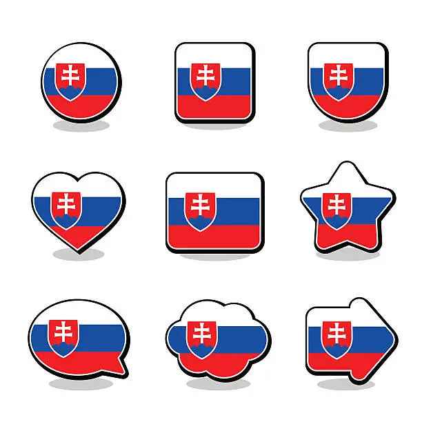 Vector illustration of SLOVAKIA FLAG ICON SET
