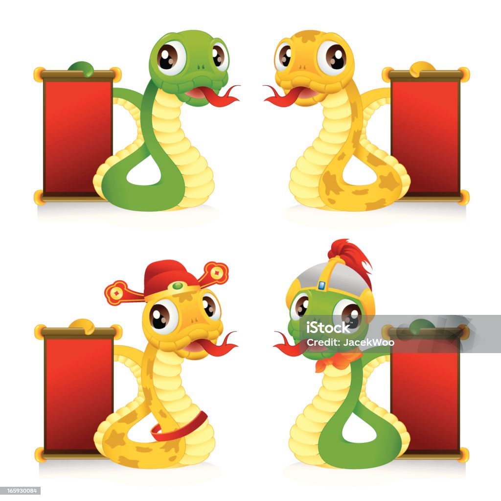 Snake Mascot Snake mascot holding Scroll. Animal stock vector