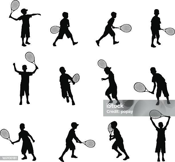 Tennis Per Bambini - Immagini vettoriali stock e altre immagini di Bambino - Bambino, Tennis, Giocare