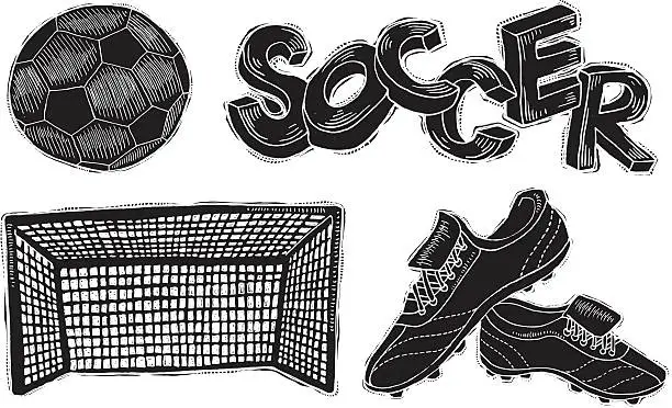 Vector illustration of Soccer Reverse Ink