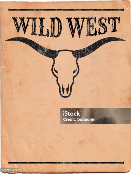 Dziki Zachód Z Byk Dla Wektora Tła Na Licencji Royalty Free - Stockowe grafiki wektorowe i więcej obrazów Brudny