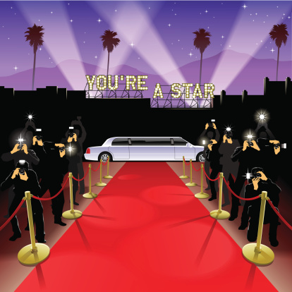 Red carpet treatment for someone very special. EPS 10 with transparencies and blends.