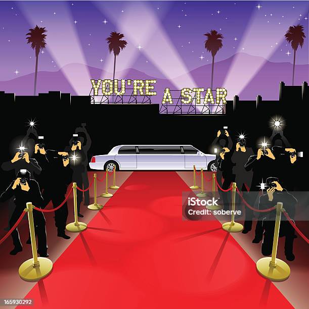 At The Red Carpet Stock Illustration - Download Image Now - Hollywood - California, Paparazzi Photographer, Red Carpet Event