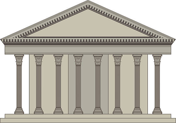 panteon - column italy italian culture greece stock illustrations