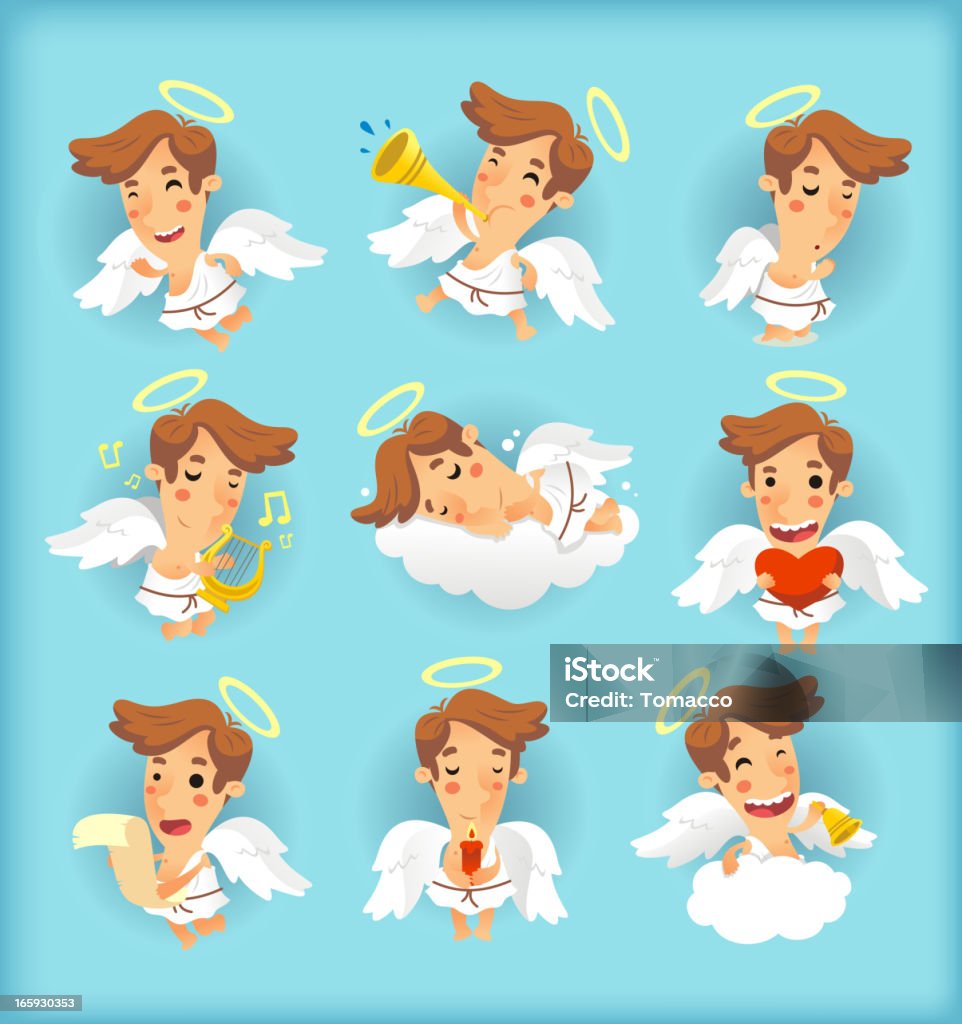 Little angel action set Little angel action set. Angel stock vector