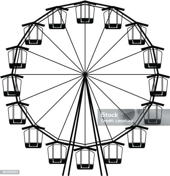 Ilustración de Noria y más Vectores Libres de Derechos de Blanco y negro - Blanco y negro, Carnaval, Contorno