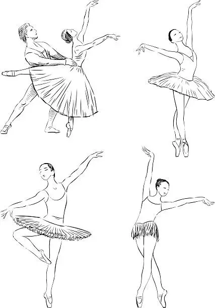 Vector illustration of dancing ballet