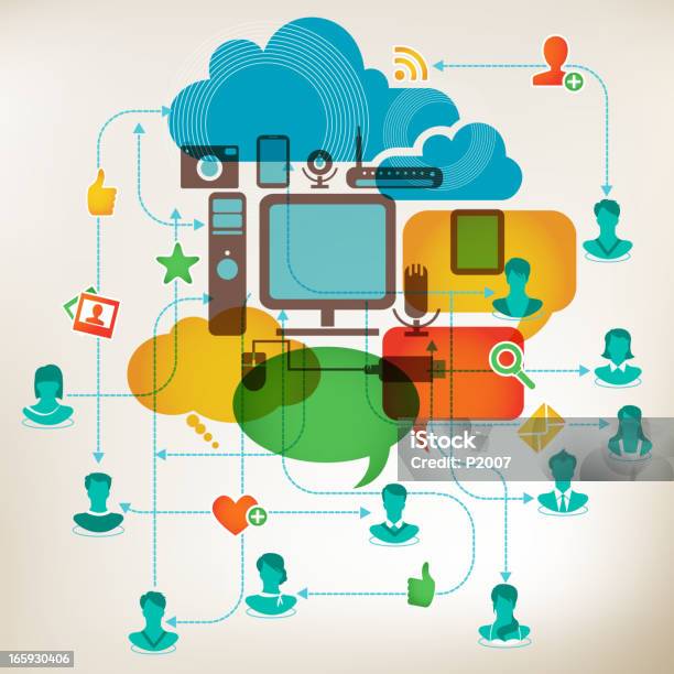 Ligações De Redes Sociais - Arte vetorial de stock e mais imagens de Dividir - Dividir, Perícia, Abstrato