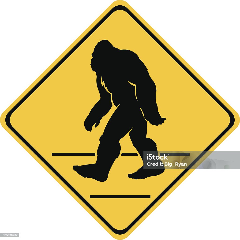 bigfoot crossing sign bigfoot crossing ahead! Bigfoot stock vector