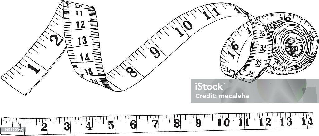 Measuring tape An ink drawing of measuring tape - vector illustration Tape Measure stock vector