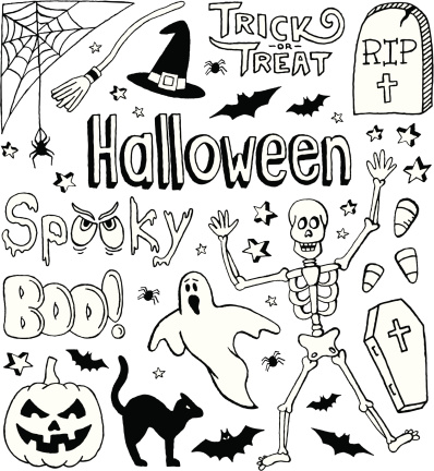 A Halloween-themed doodle page.
