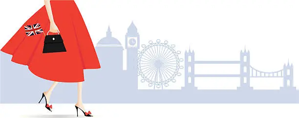 Vector illustration of Woman in London