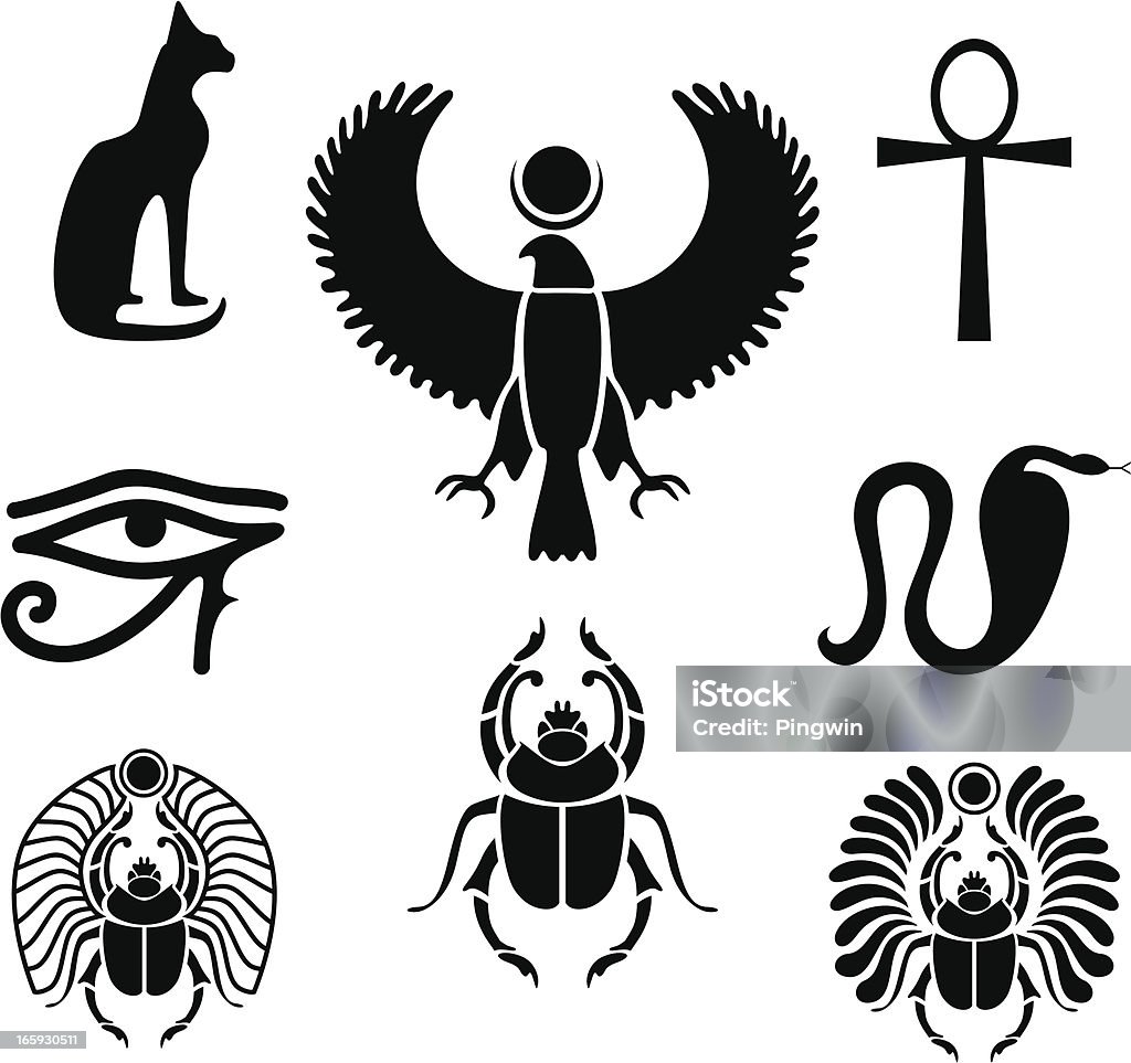 Simboli di Egitto - arte vettoriale royalty-free di Scarabeidi