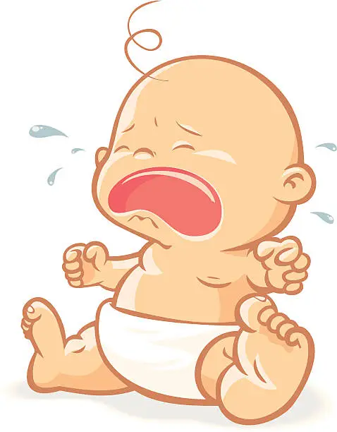 Vector illustration of Baby crying