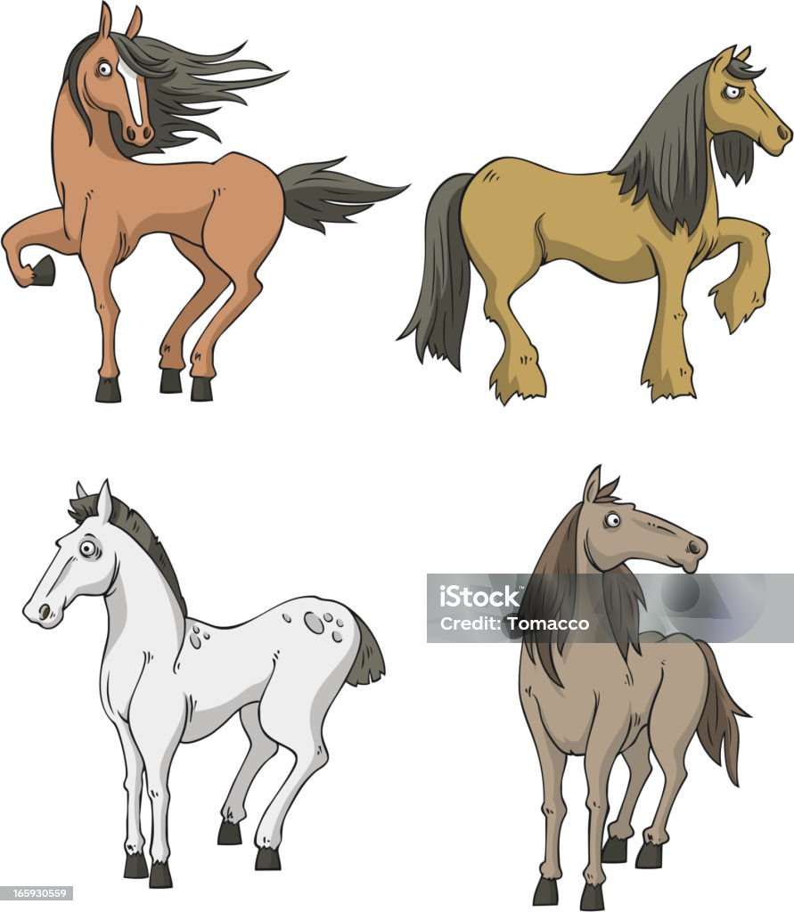 Quatro cavalos cavalo collection - Vetor de Cavalo - Família do cavalo royalty-free