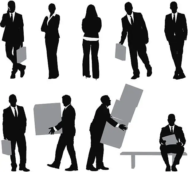 Vector illustration of Business executives doing different activities