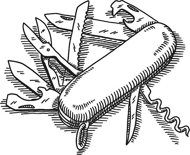 Vector illustration of All Purpose Knife Drawing
