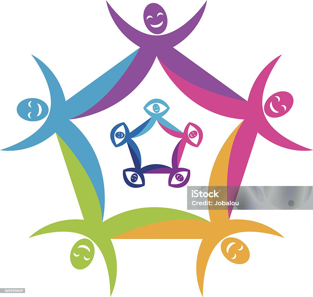 Community Cirle - arte vettoriale royalty-free di Catena di figure di carta