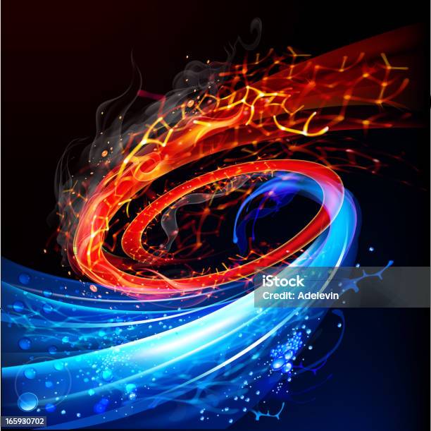 Fire And Water Swirl Background Stock Illustration - Download Image Now - Fire - Natural Phenomenon, Water, Backgrounds