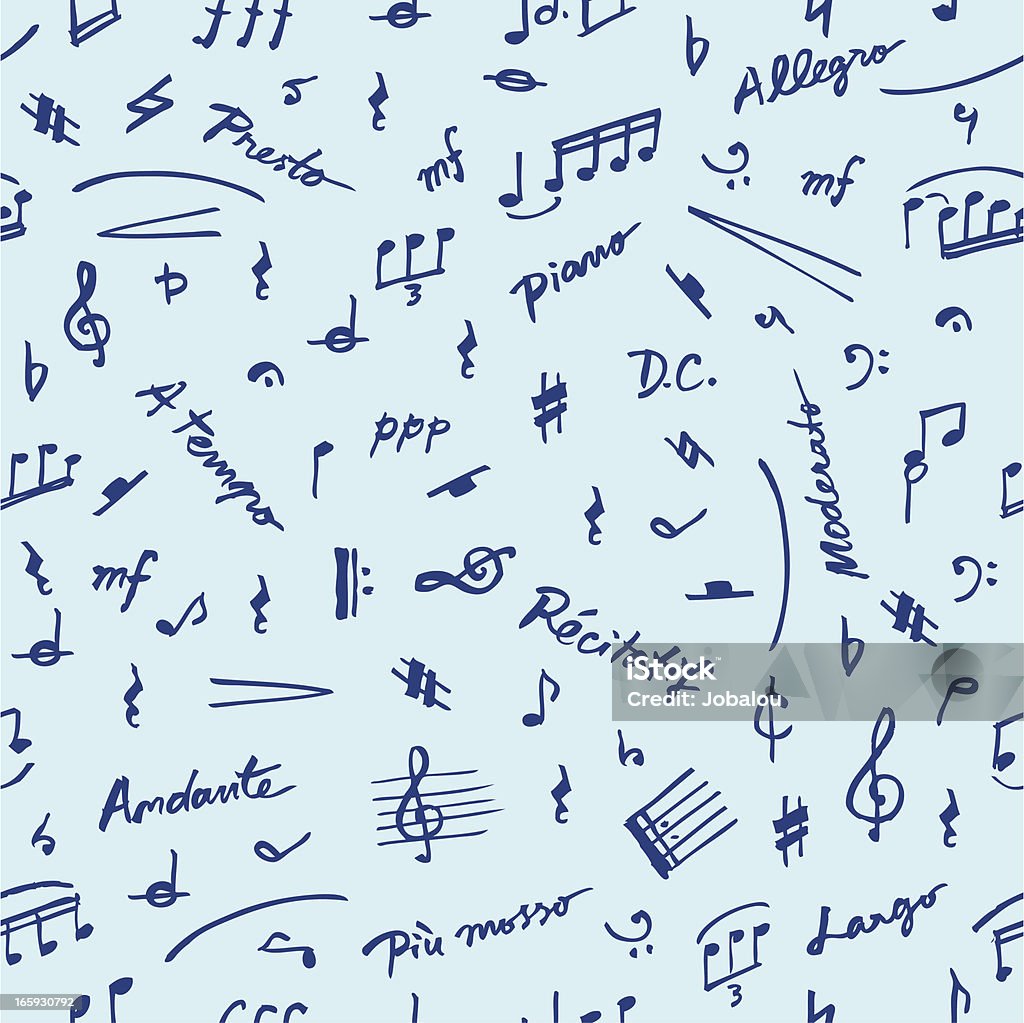 Seamless elementi musicale - arte vettoriale royalty-free di Nota musicale