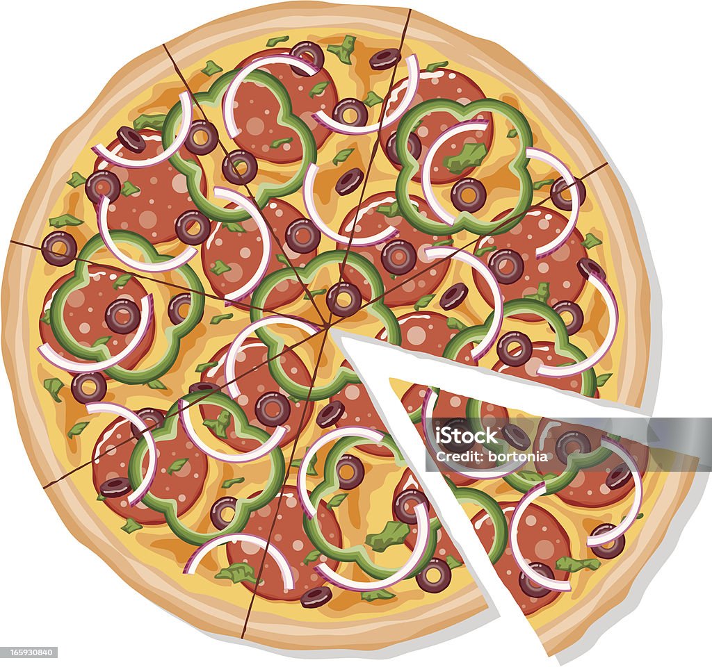 Fatiado Deluxe Pizza - Royalty-free Pizza arte vetorial