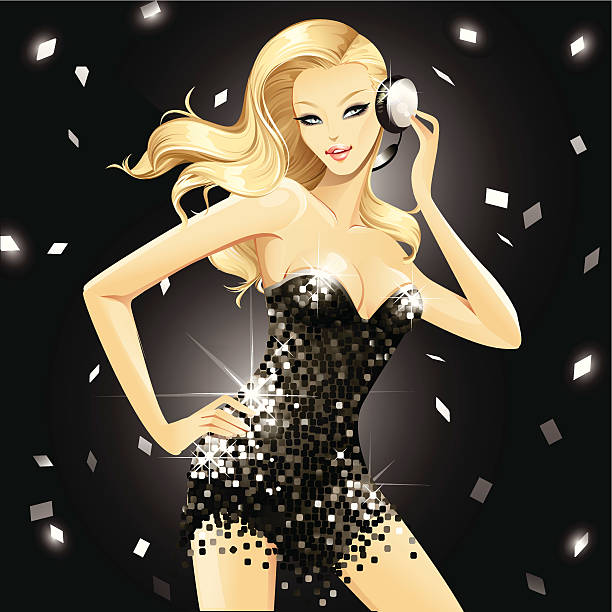 Dazzling Disco (Black) vector art illustration