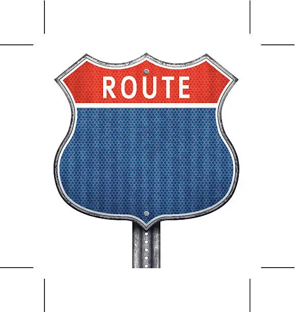 Vector illustration of American route road sign