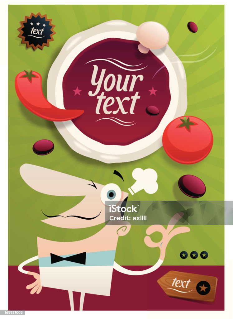 pizza baker EPS 10 Vector poster illustration about a pizza baker advertise the best dish. With an icon set of buttons arrow shapes and vegetables. typography is self-created. retro style. Used transparencies, opacityes and simple gradients. Easy to edit. Insert your own text, logo etc. RGB color mode. (include AI-CS3, EPS10, JPEG 1980x2800px) Pizza stock vector pizza baker EPS 10 Vector poster illustration about a pizza baker advertise the best dish. With an icon set of buttons arrow shapes and vegetables. typography is self-created. retro style. Used transparencies, opacityes and simple gradients. Easy to edit. Insert your own text, logo etc. RGB color mode. (include AI-CS3, EPS10, JPEG 1980x2800px) Pizza stock vector