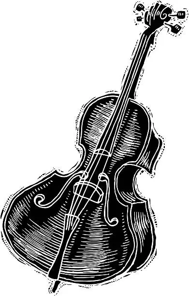 Vector illustration of Cello reverse ink
