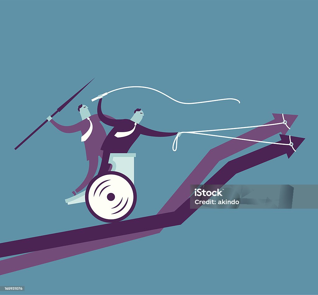 一人乗り二輪馬車競争概念アップ - 稼ぐのロイヤリティフリーベクトルアート