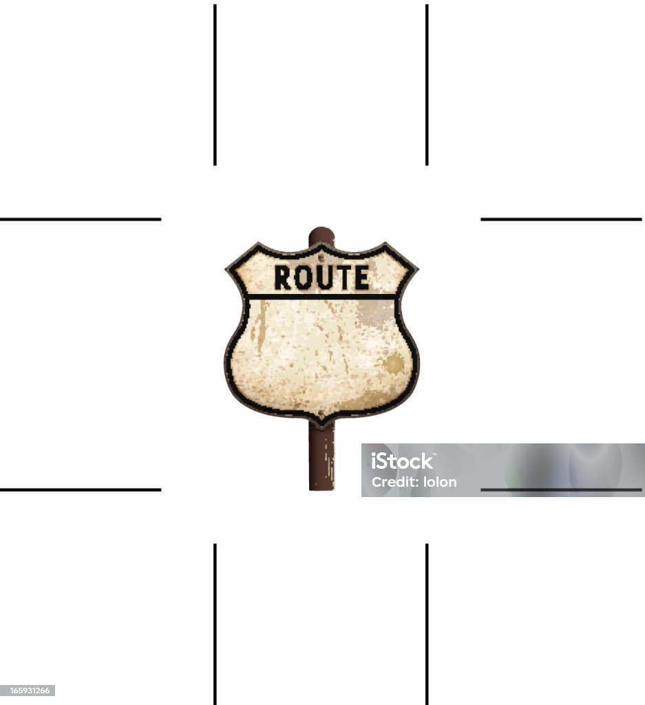 rusty américain route signe de la route 66 - clipart vectoriel de Signalisation routière libre de droits