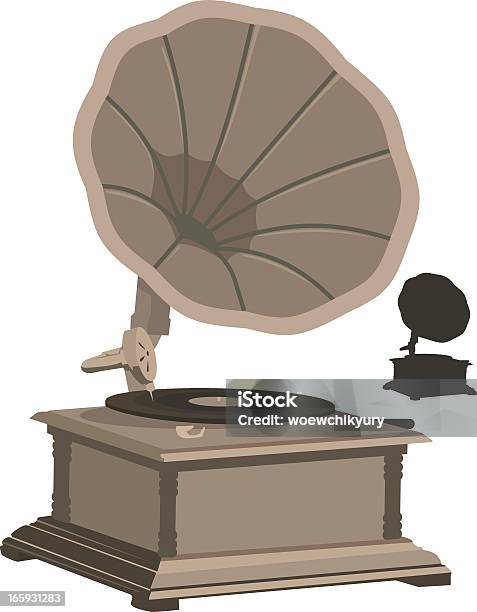Grammofono Vettoriale - Immagini vettoriali stock e altre immagini di Altoparlante - Hardware audio - Altoparlante - Hardware audio, Analogico, Antico - Vecchio stile