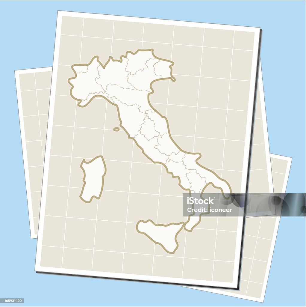 イタリアマップ紙 - イタリアのロイヤリティフリーベクトルアート