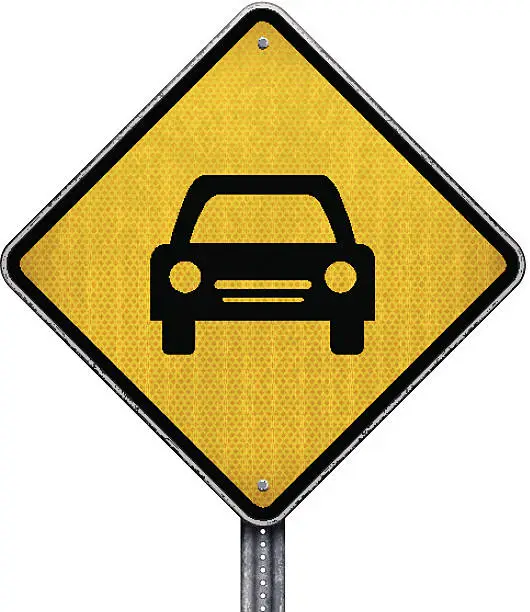 Vector illustration of traffic ahead road sign